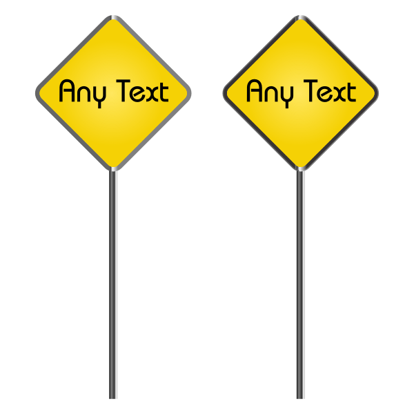 SVG Vector graphics of two blank yellow roadsigns