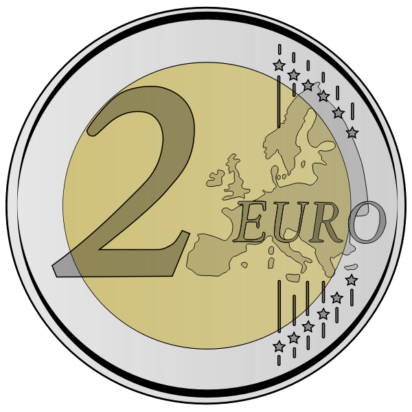 SVG Vector graphics of two euro coin