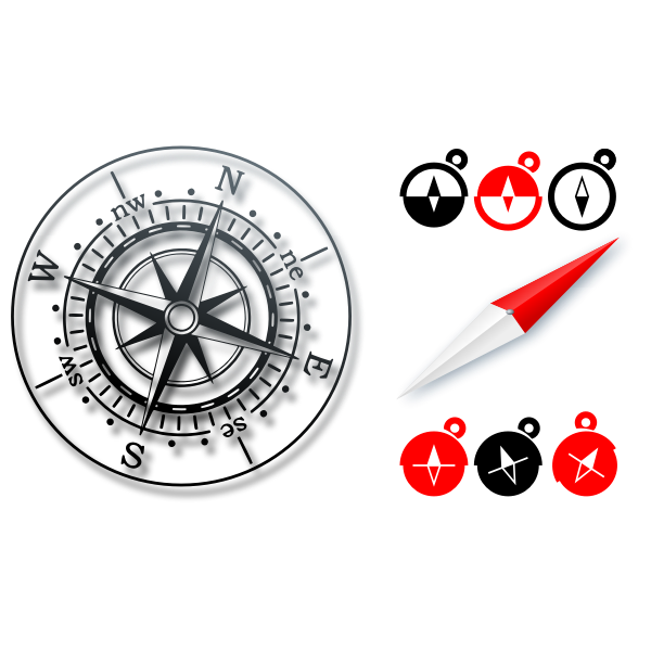 SVG Vector graphics of various compass symbols