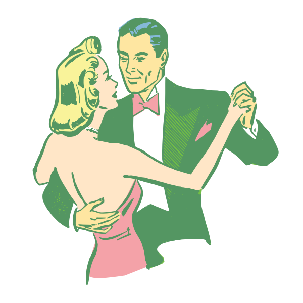 SVG Vector graphics of vintage dancing couple