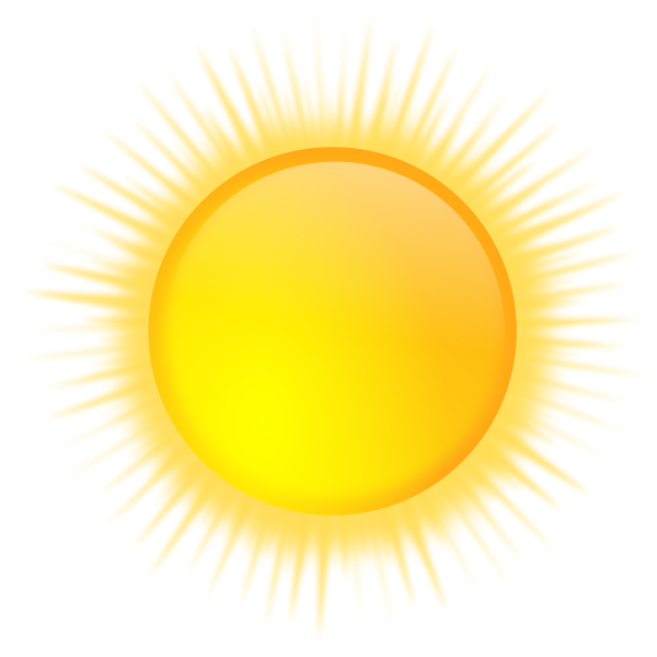 SVG Vector graphics of weather forecast color symbol for brightly sunny sky