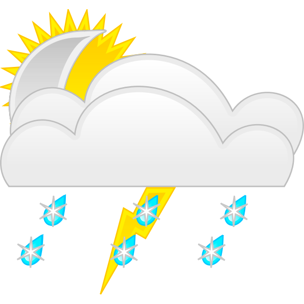 SVG Vector graphics of weather forecast color symbol for ice rain