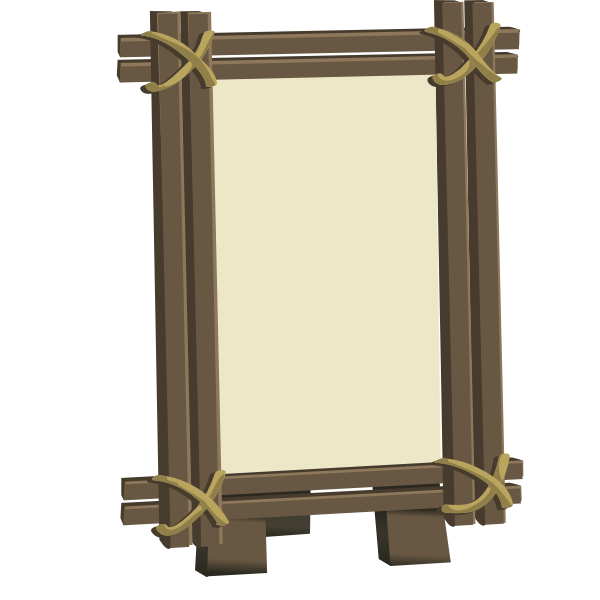 SVG Vector graphics of wood framed mirror