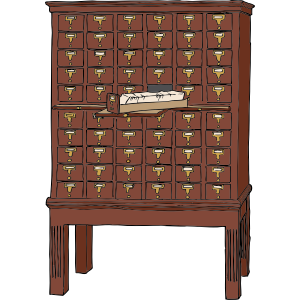 SVG Vector graphics of wood library card catalog