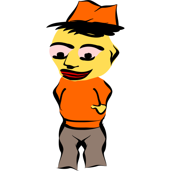 SVG Vector graphics of yellow faced male doll