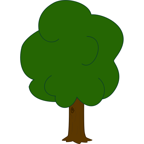 SVG Vector graphics of younger oak tree