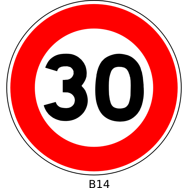 SVG Vector illustration of 30 speed limitation traffic sign