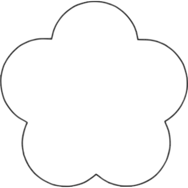 SVG Vector illustration of 5 scallop flower outline