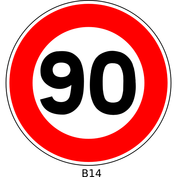 SVG Vector illustration of 90 speed limitation traffic sign