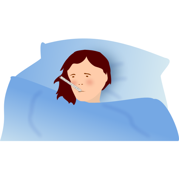 SVG Vector illustration of a feverish woman