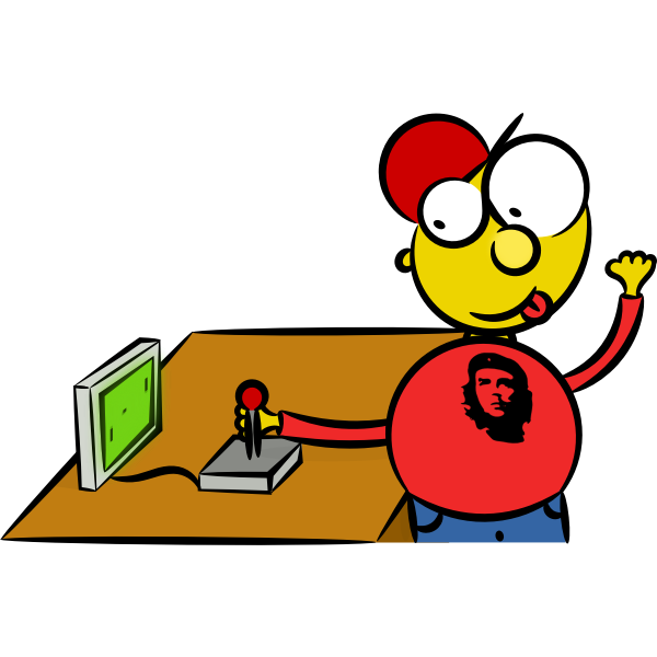 SVG Vector illustration of a gamer