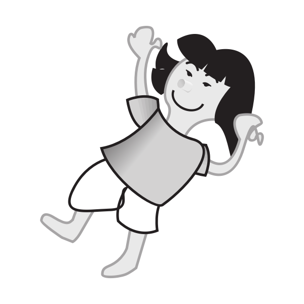 SVG Vector illustration of a girl floating