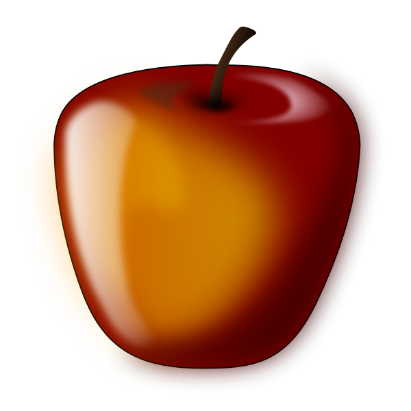 SVG Vector illustration of a glossy apple