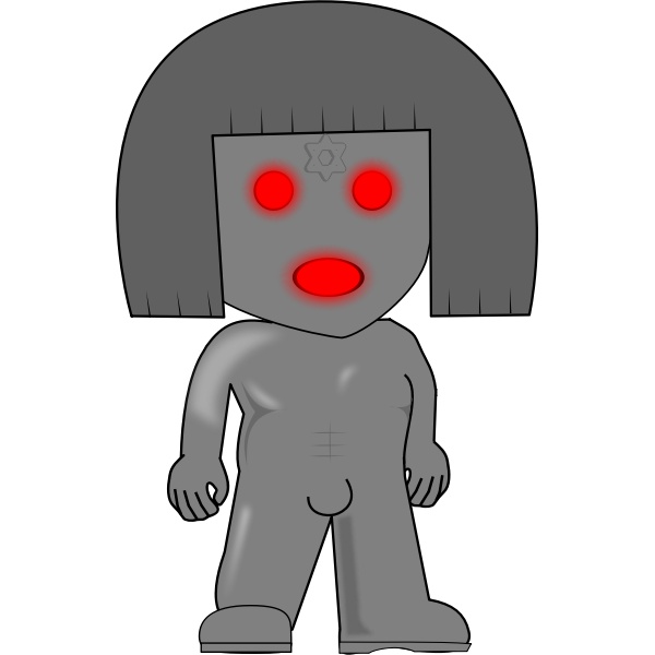 SVG Vector illustration of a robot with glowing eyes