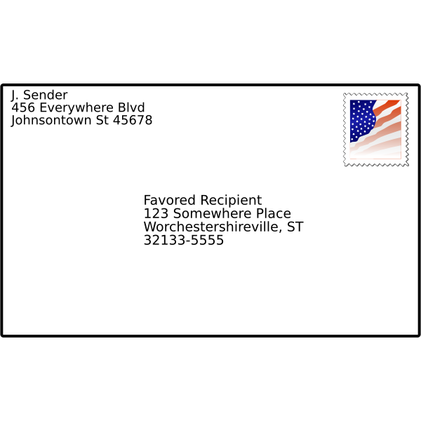 SVG Vector illustration of addressed envelope with stamp