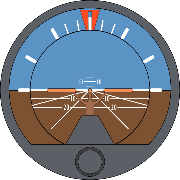 SVG Vector illustration of aeroplane attitude indicator
