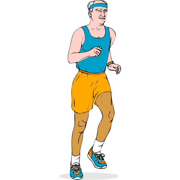 SVG Vector illustration of an older athlete