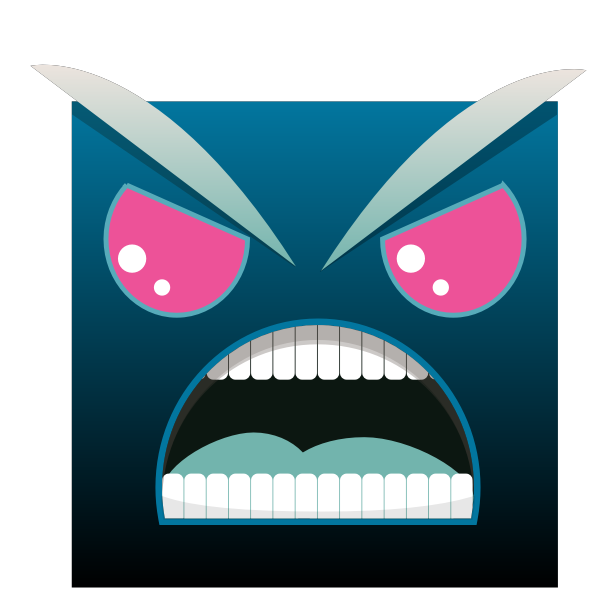 SVG Vector illustration of angry square with face