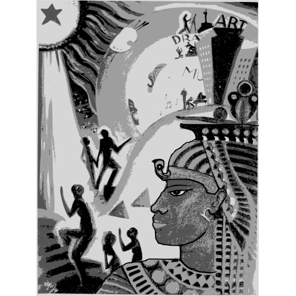 SVG Vector illustration of ascent of Ethiopia painting