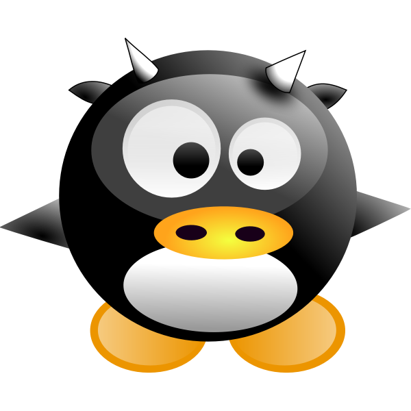 SVG Vector illustration of baby comic penguin