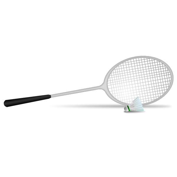 SVG Vector illustration of badminton racket and ball