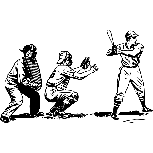 SVG Vector illustration of baseball scene