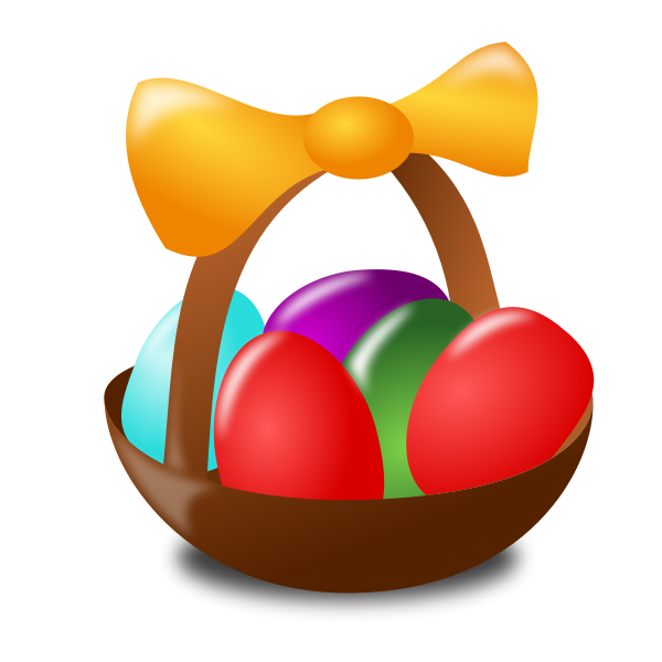 SVG Vector illustration of basket of eggs