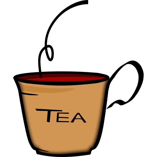 SVG Vector illustration of bent handle cup of tea