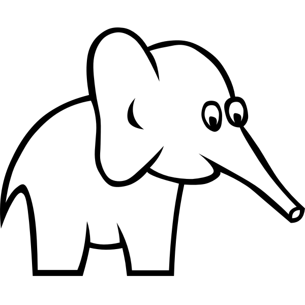 SVG Vector illustration of big eared elephant