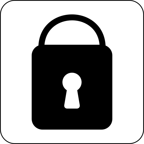 SVG Vector illustration of black and white lock icon