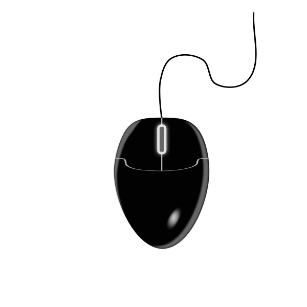 SVG Vector illustration of black computer mouse 2