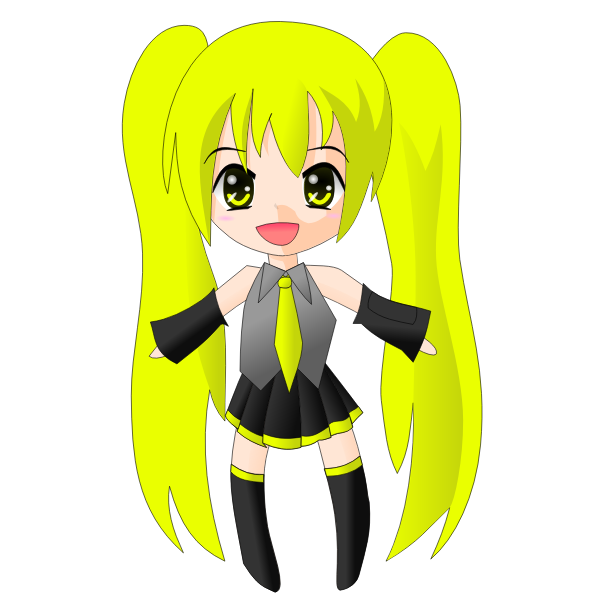 SVG Vector illustration of blonde haired anime character