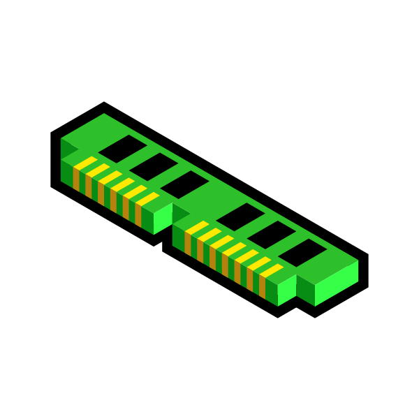 SVG Vector illustration of blue 3D ram memory icon