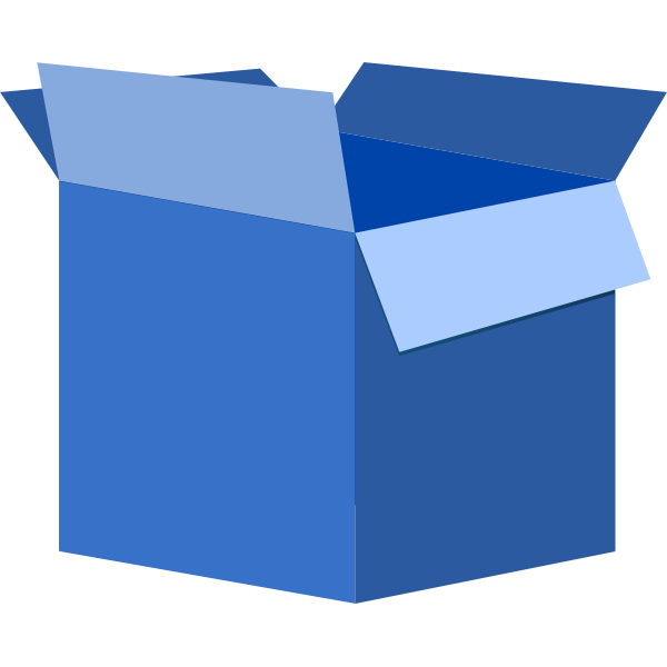 SVG Vector illustration of blue cardboard box open