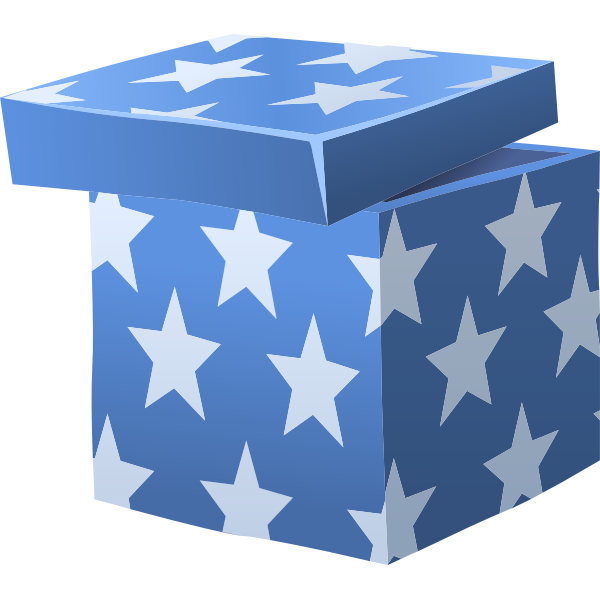 SVG Vector illustration of blue gifting box with lid