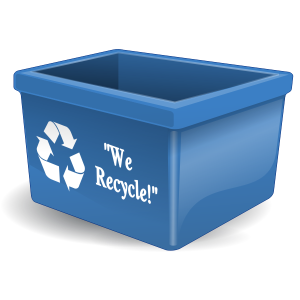 SVG Vector illustration of blue plastic recycling bin