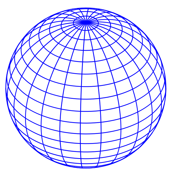 SVG Vector illustration of blue wired globe