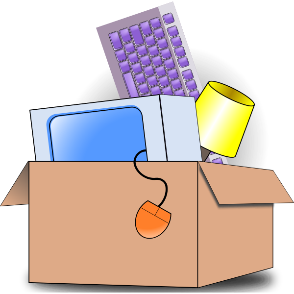 SVG Vector illustration of box filed with household item