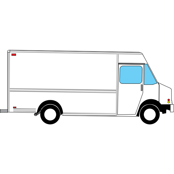 SVG vector illustration of box truck from side