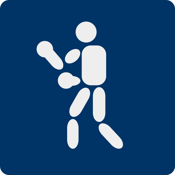 SVG Vector illustration of boxing sport blue pictogram