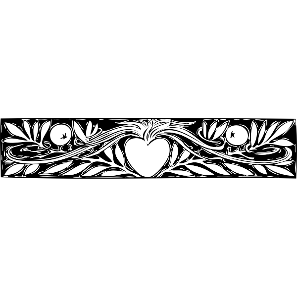 SVG Vector illustration of branches and fruit decorative border
