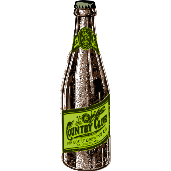 SVG Vector illustration of brown and green beer bottle