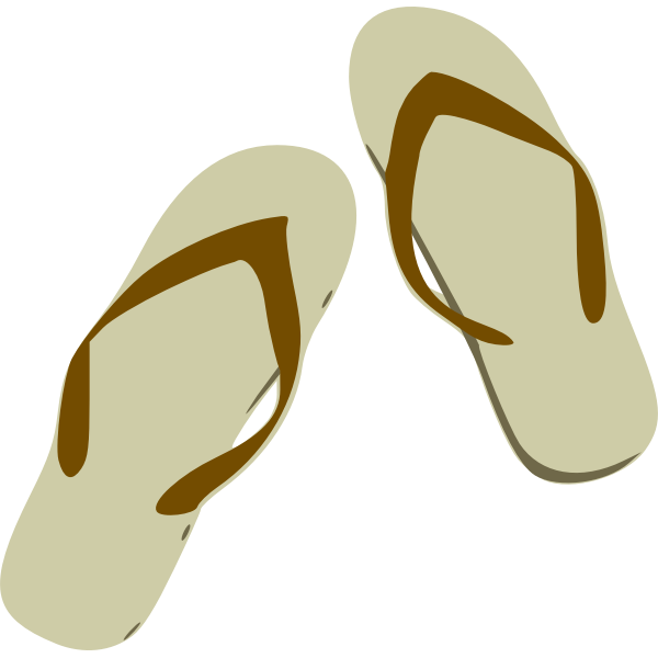 SVG Vector illustration of brown flip flops