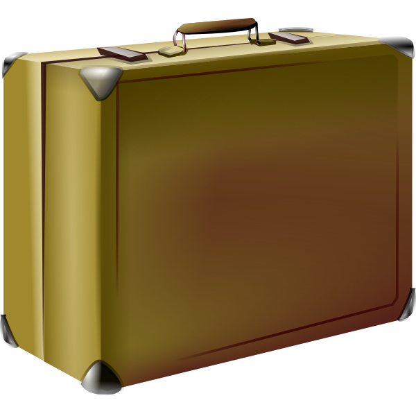 SVG Vector illustration of brown old style suitcase