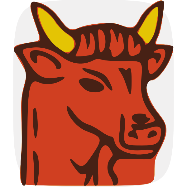 SVG Vector illustration of bull with small horns