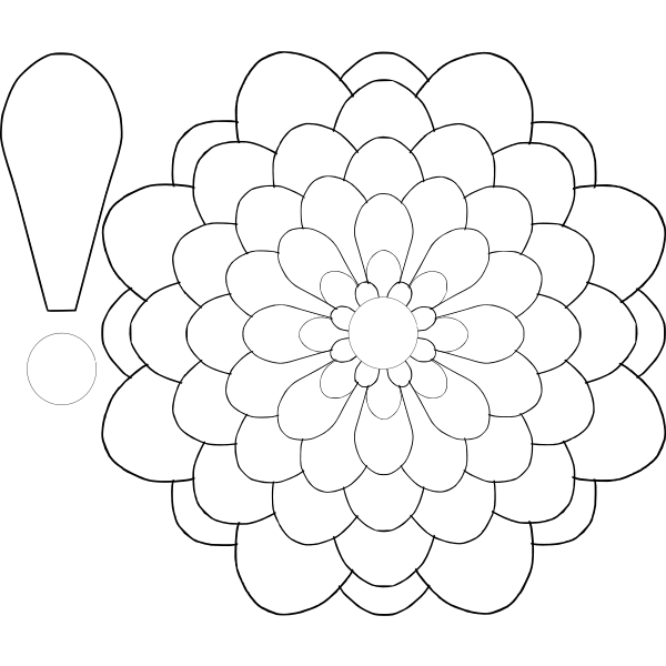 SVG Vector illustration of bustling flower for color book