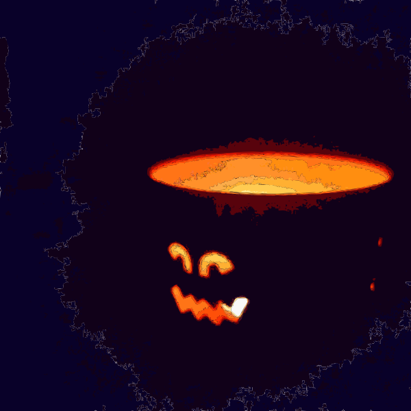SVG Vector illustration of candle lighting up a scary face for Halloween