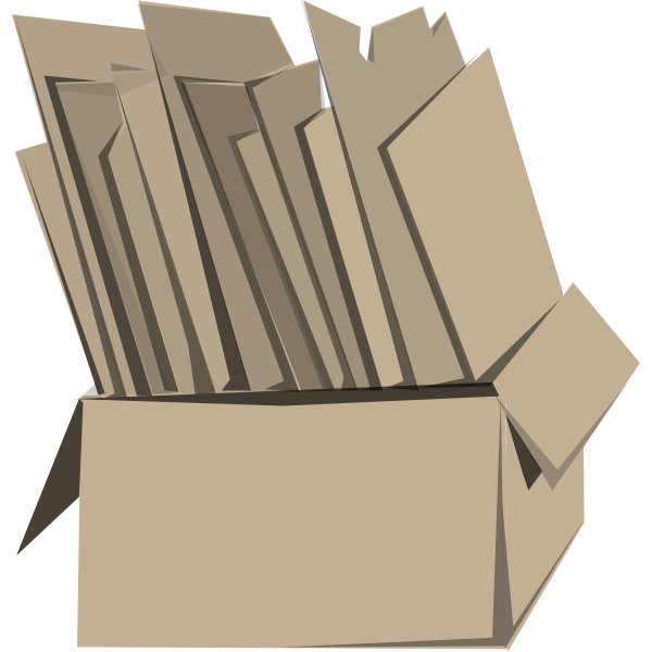 SVG Vector illustration of cardboard box full of cardboard