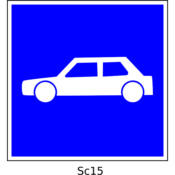 SVG Vector illustration of cars square blue sign