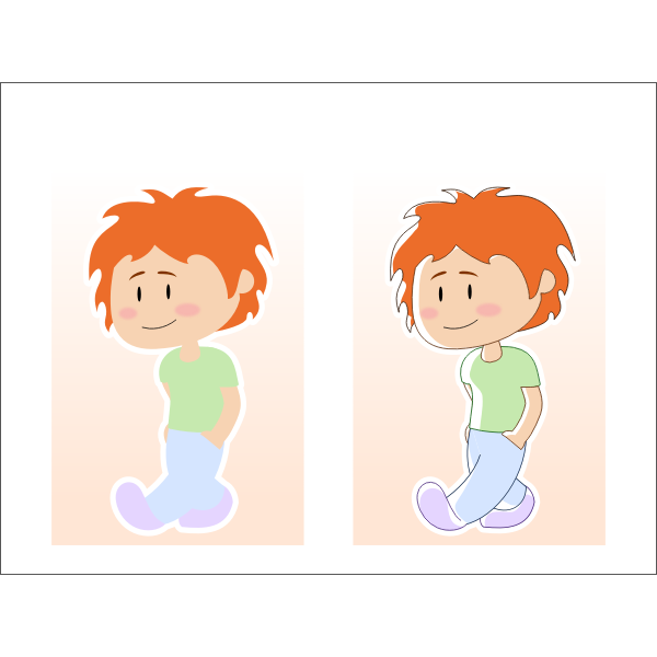 SVG Vector illustration of cartoon boy in pastel clothes